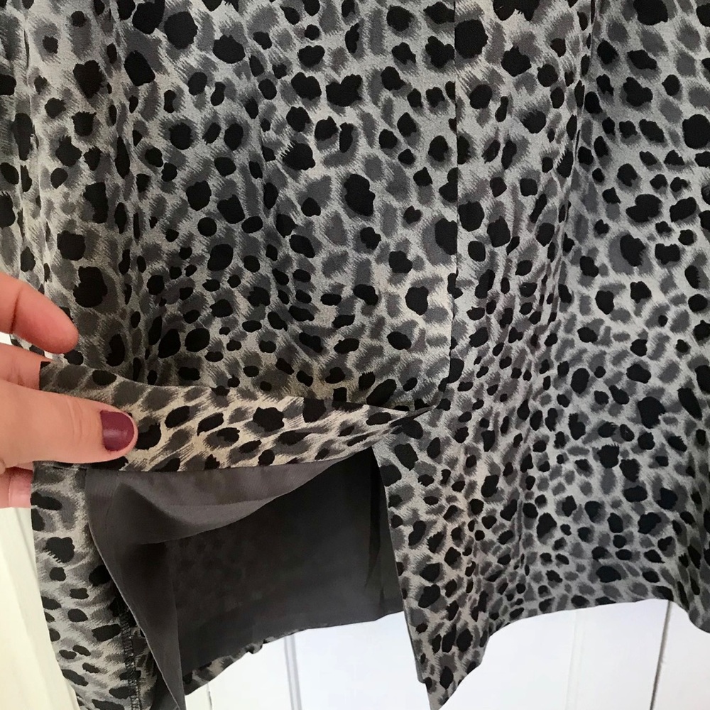 Ann Taylor silk dress, gray cheetah print - Picture 5 of 7